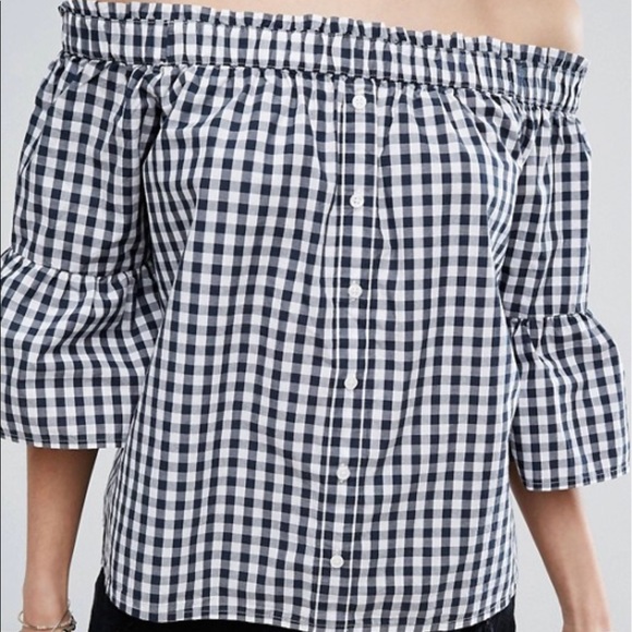 Abercrombie & Fitch Gingham Top Off the Shoulder - Picture 4 of 7